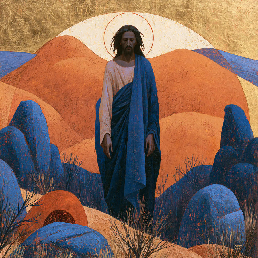 Jesus in the Desert - Contemporary Byzantine · Square n° 2