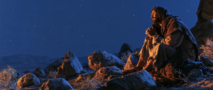 Jesus in the Desert — The Lifted Face in the Blue Vigil