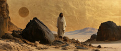 Jesus in the Desert — The Brown Disc above the Black Stones