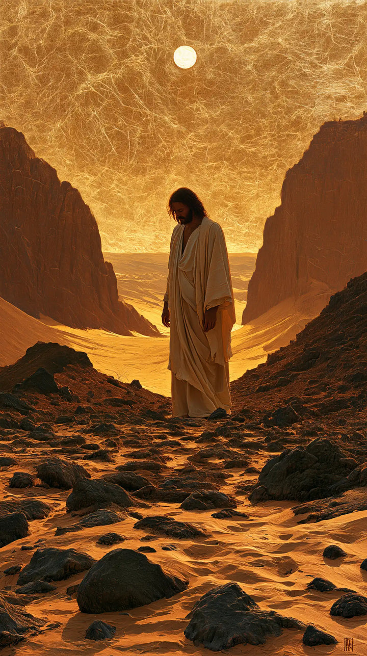 Jesus in the Desert - Sacred Gold · Portrait n° 15