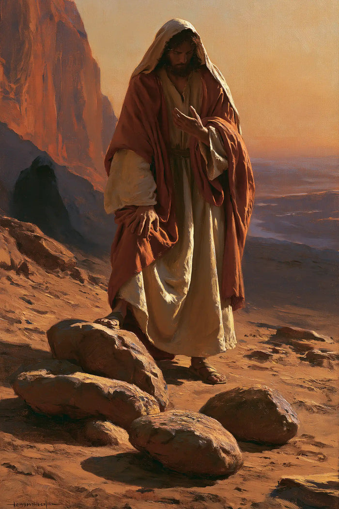 Jesus in the Desert — The Earthen Cloak and the Outstretched Hand