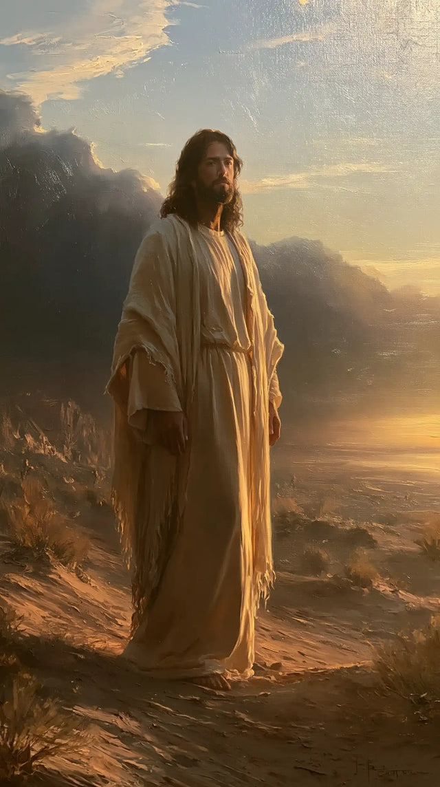 Jesus in the Desert — Silence Standing in the Golden Hollow