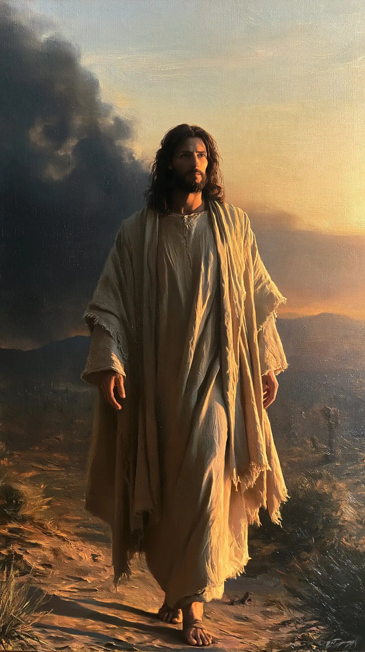 Jesus in the Desert — The Pale Step beneath the Fringed Cloth
