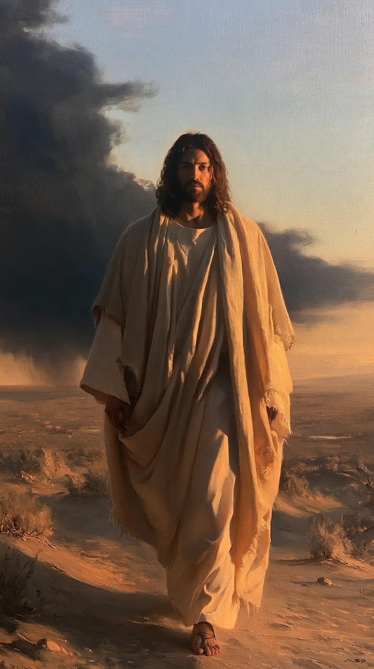 Jesus in the Desert — The Last Step in the Light of the Dunes