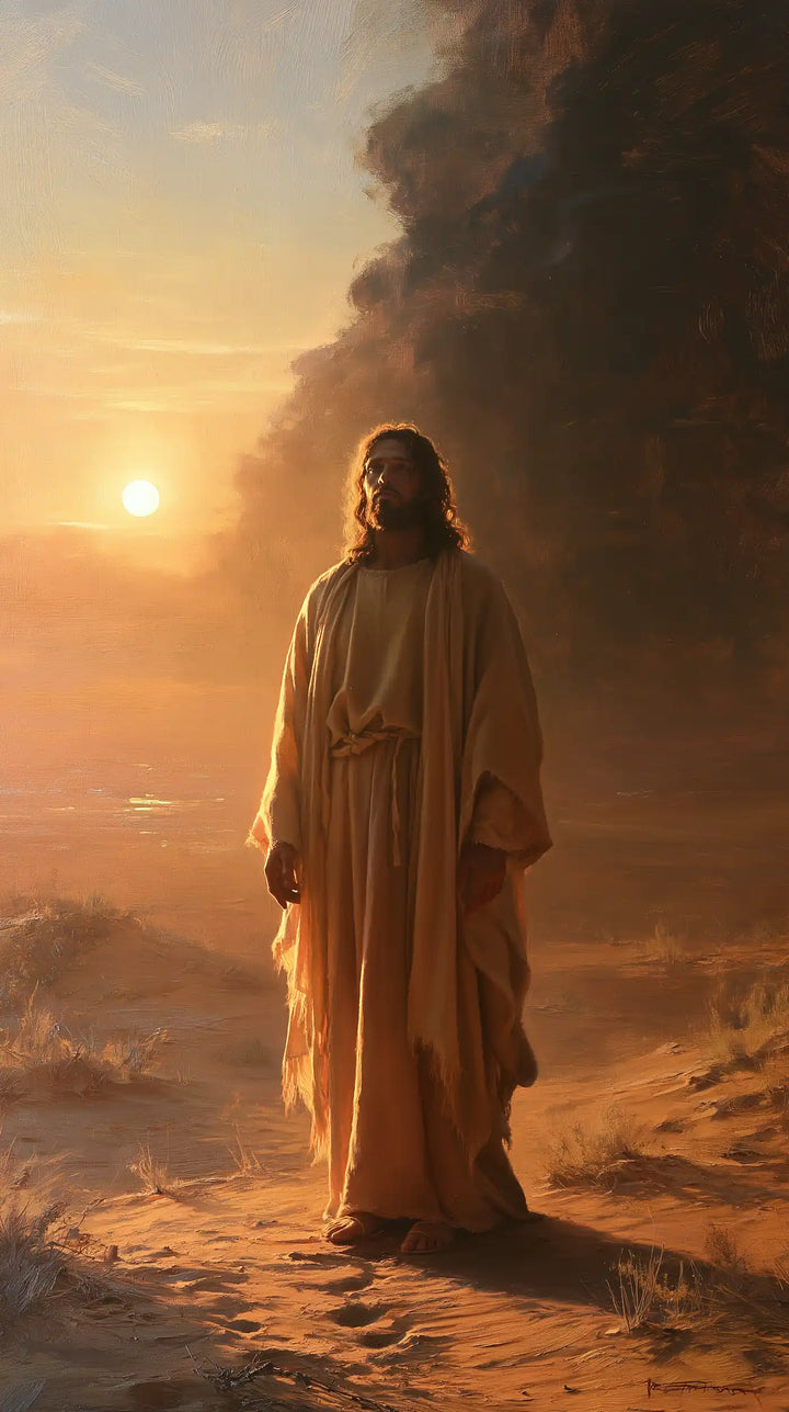 Jesus in the Desert — The Amber Presence beside the Low Orb