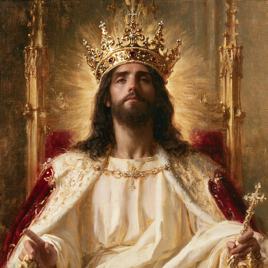 Jesus the King - Red, Ivory and Gold · Square n° 7