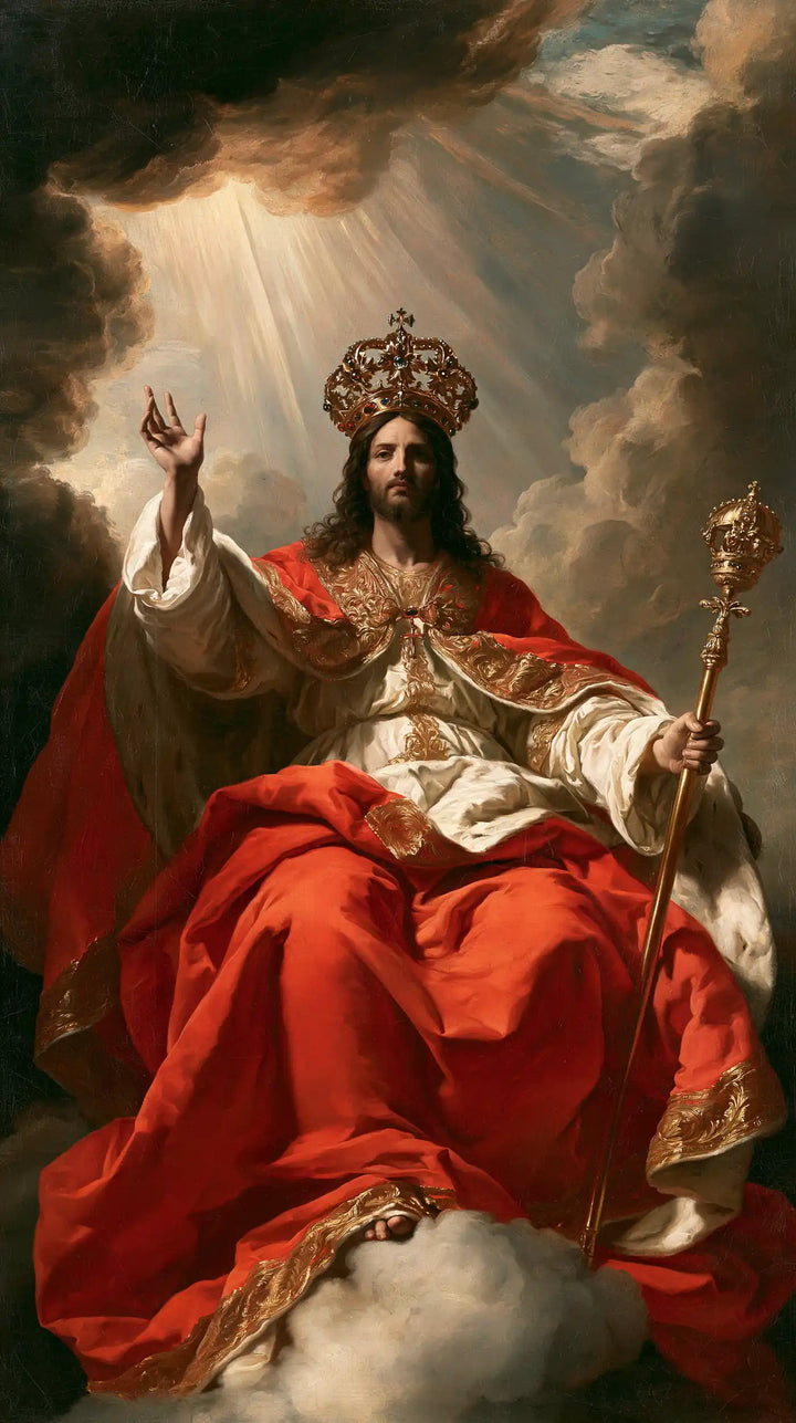 Jesus the King — Scarlet Upon the Seat of Clouds