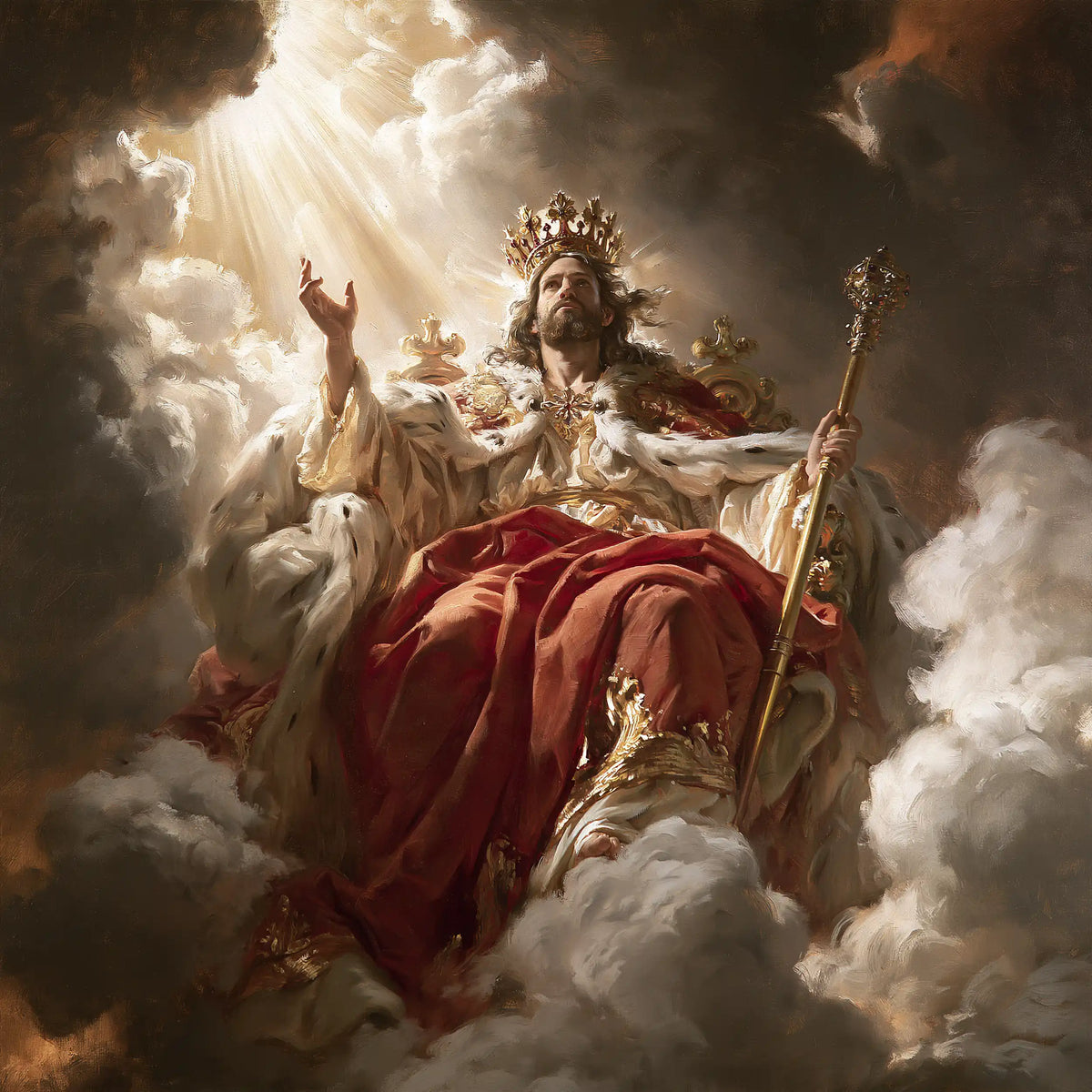 Jesus the King — The Offering Above Embroidered Crimson