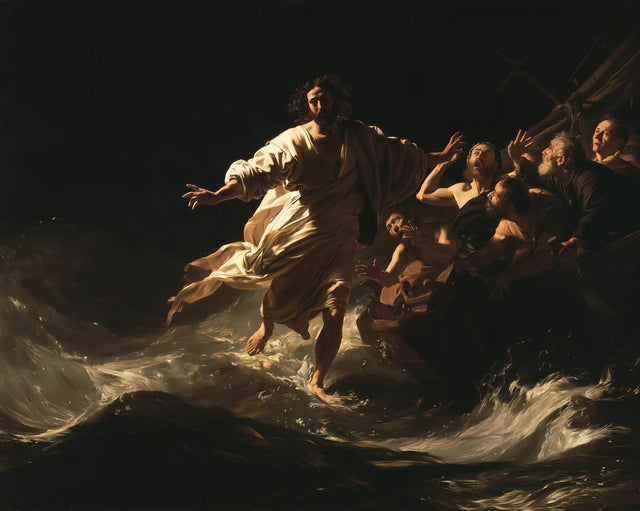 Jesus Walking on Water — Folds Offered to the Sea Wind