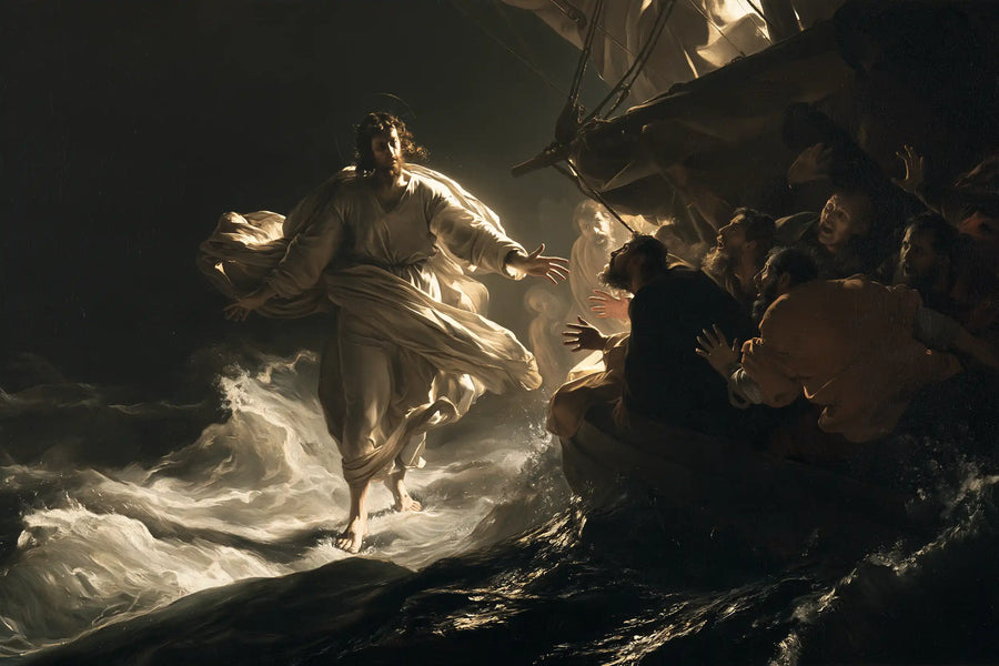 Jesus Walking on Water - Caravaggio Tenebrism · Landscape n° 9