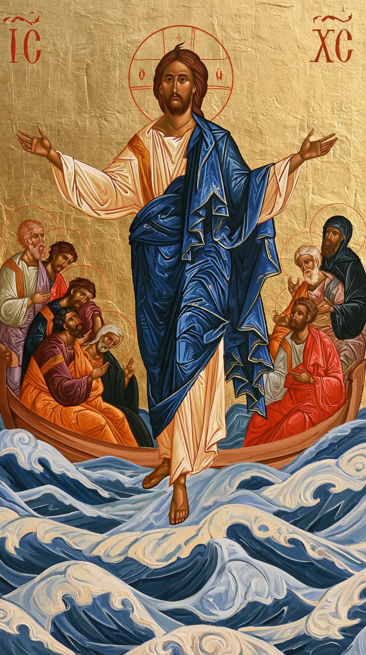 Jesus Walking on Water — The Open Gesture above the Pearl Swell