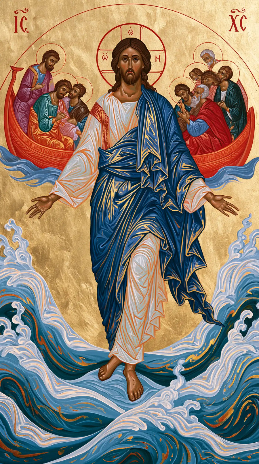 Jesus Walking on Water - Contemporary Byzantine · Portrait n° 19