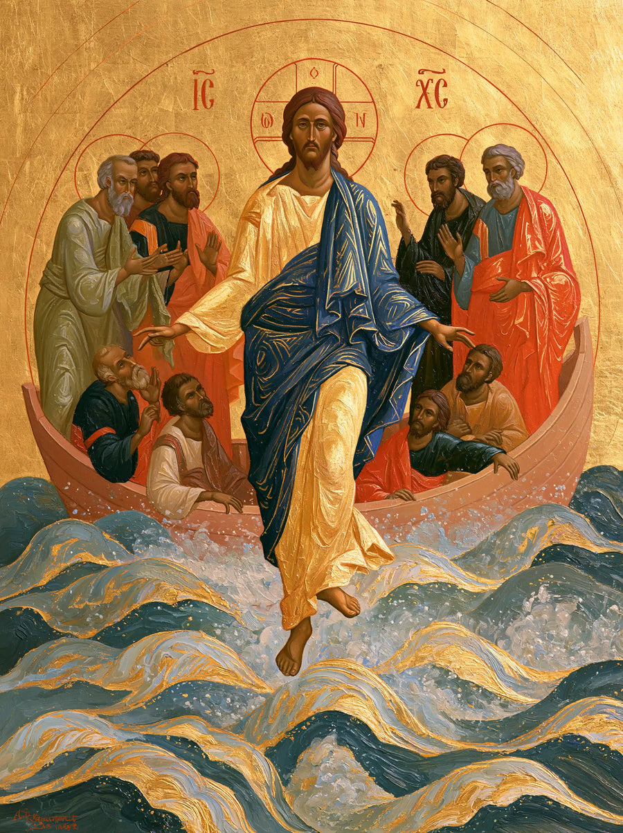 Jesus Walking on Water - Contemporary Byzantine · Portrait n° 24