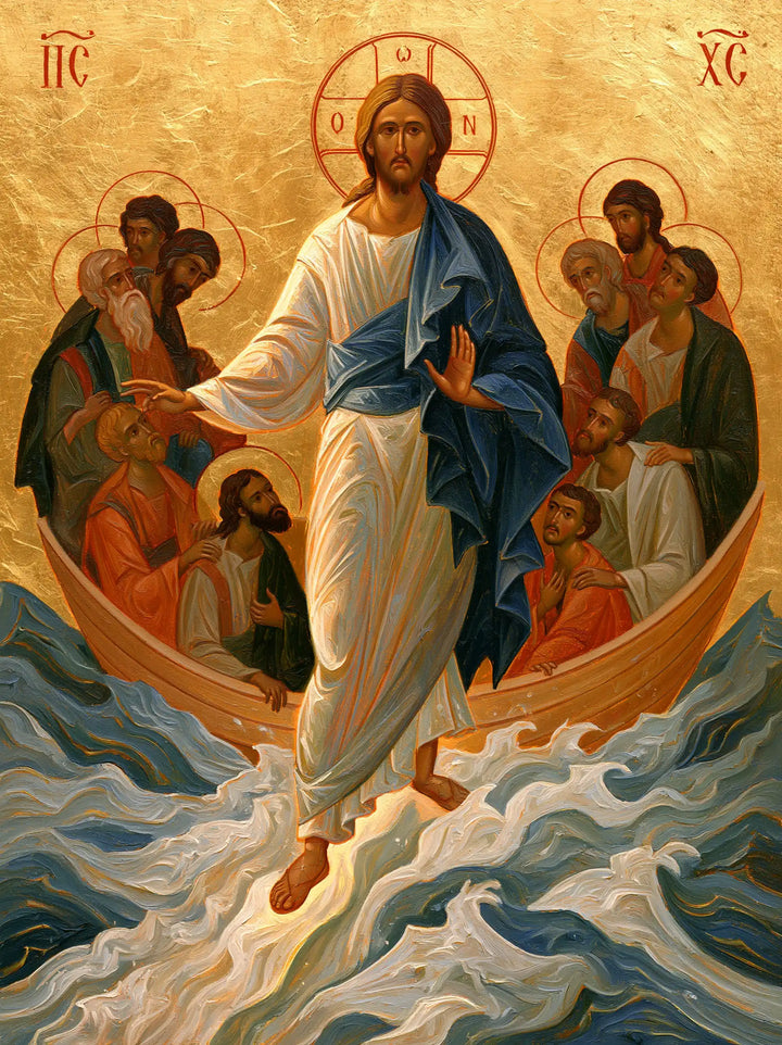 Jesus Walking on Water — The White Wake before Reverent Hands