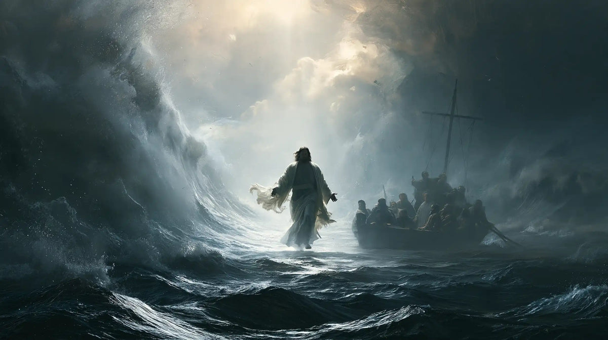 Jesus Walking on Water — The Blue Opening beyond the Wave