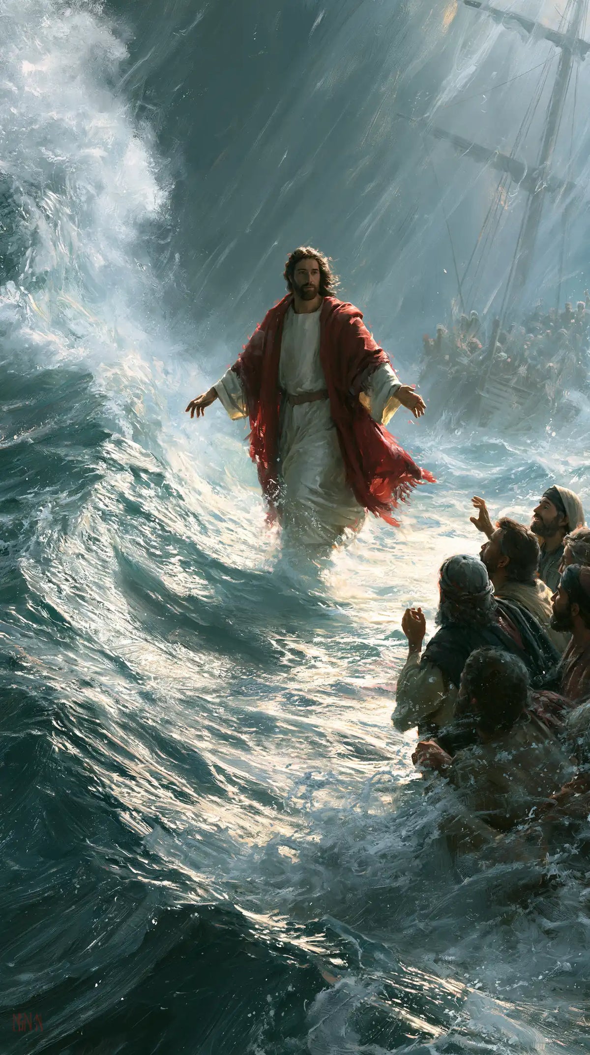 Jesus Walking on Water — The Red Descent through the Corridor of Foam