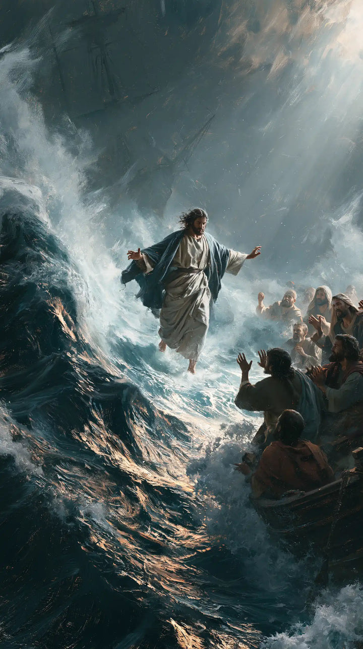 Jesus Walking on Water — Open Hands before the Witnesses