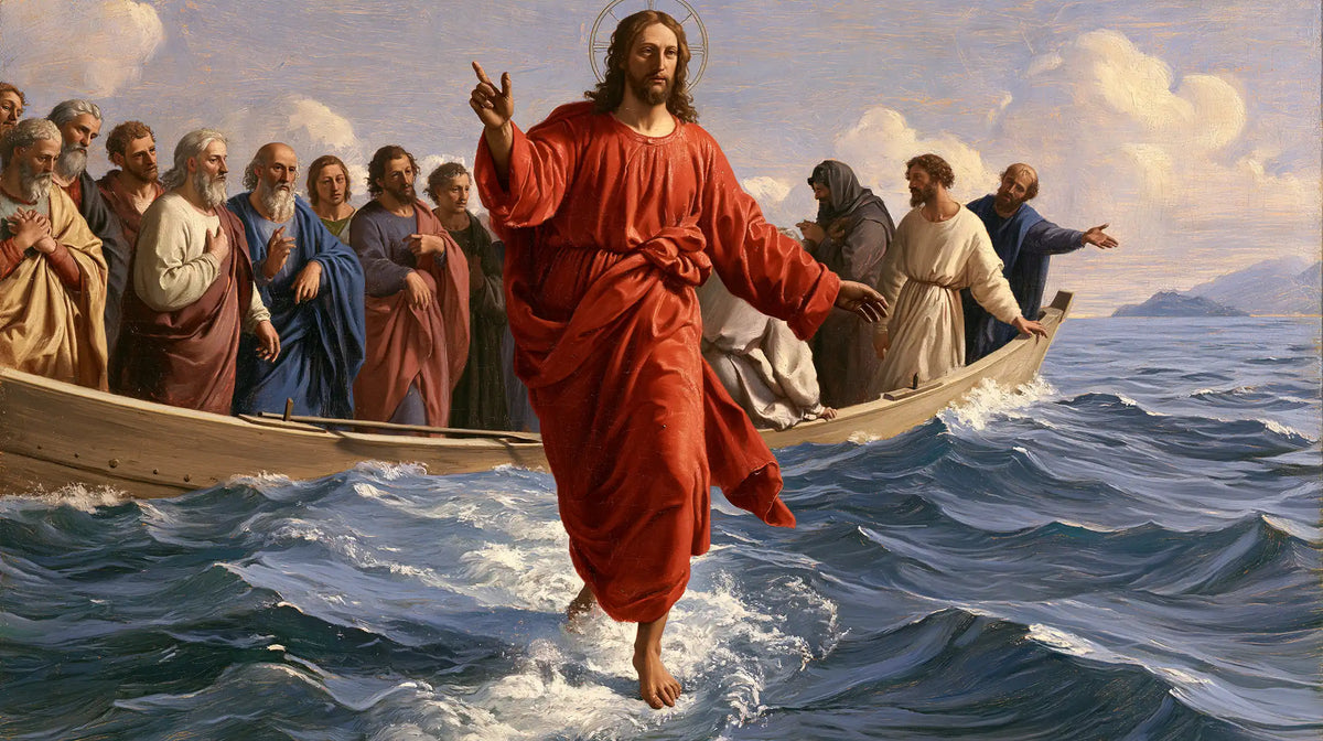 Jesus Walking on Water — Vermilion before the Standing Witnesses