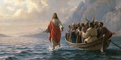 Jesus Walking on Water — Calm beneath the Blue Cliffs