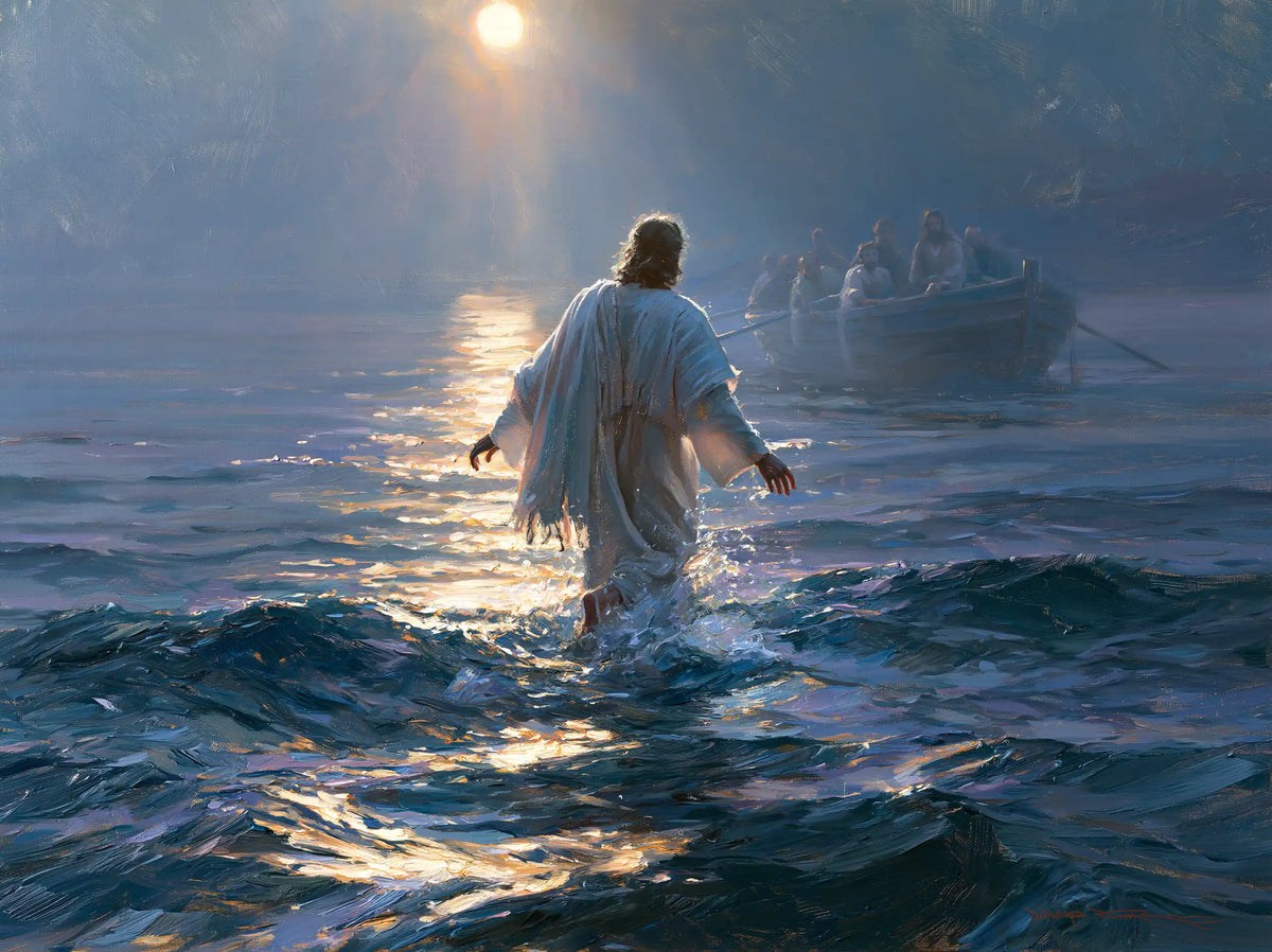 Jesus Walking on Water — The Gesture in Twilight Silver