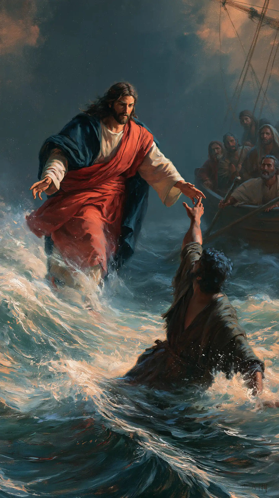 Jesus Walking on Water - Jesus Saves Peter · Portrait n° 10