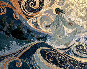 Jesus Walking on Water - Sacred Art Nouveau · Landscape n° 15