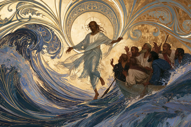 Jesus Walking on Water - Sacred Art Nouveau · Landscape n° 18