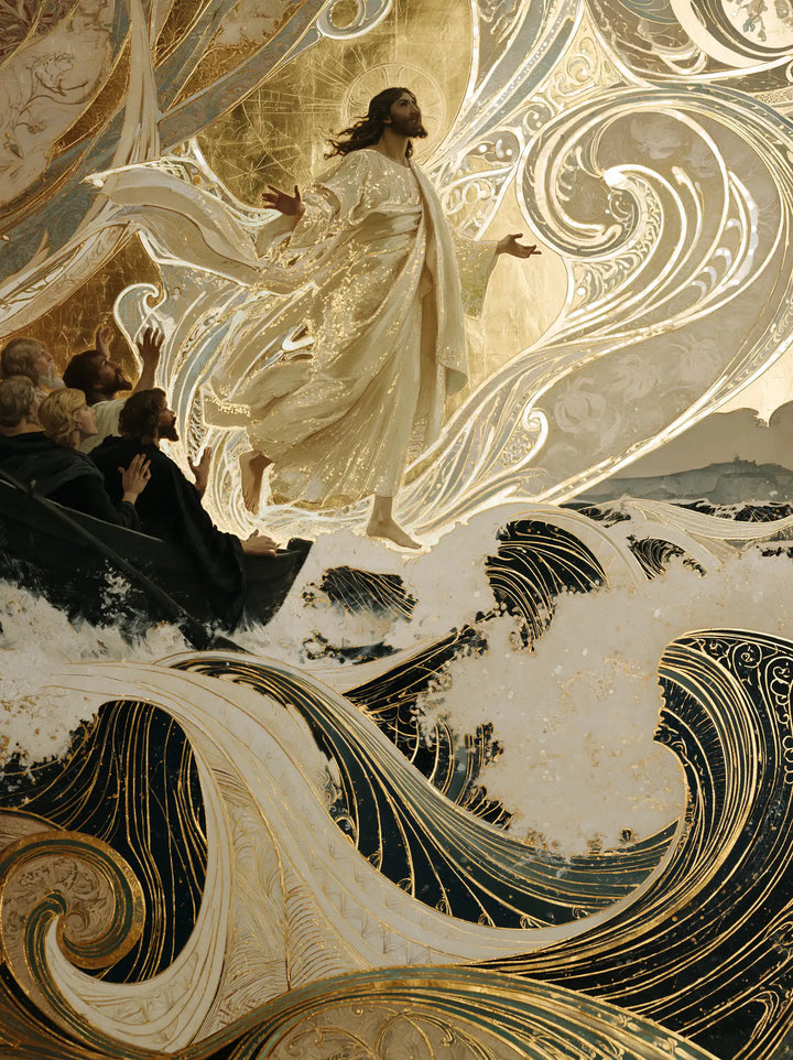 Jesus Walking on Water — Drapery in the Flight of White Waters