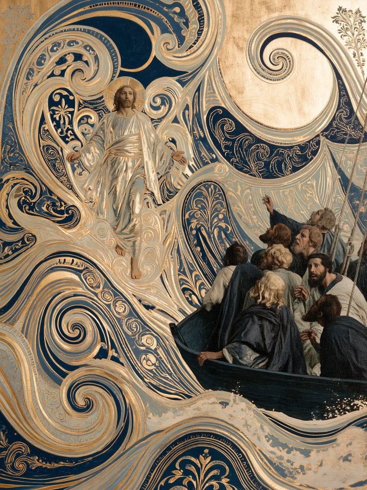 Jesus Walking on Water - Sacred Art Nouveau · Portrait n° 33
