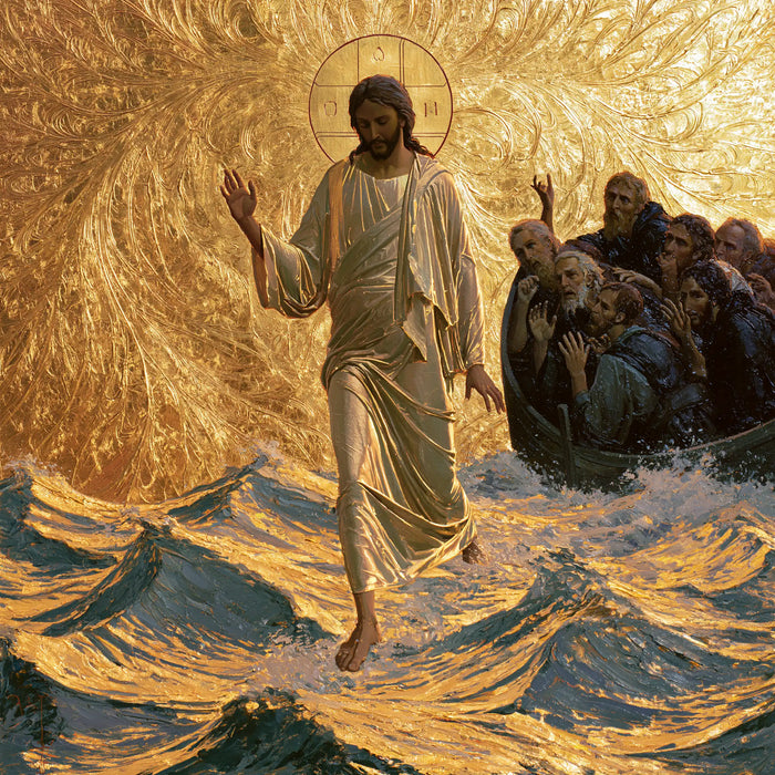Jesus Walking on Water — The Icon’s Gesture in Veined Waters