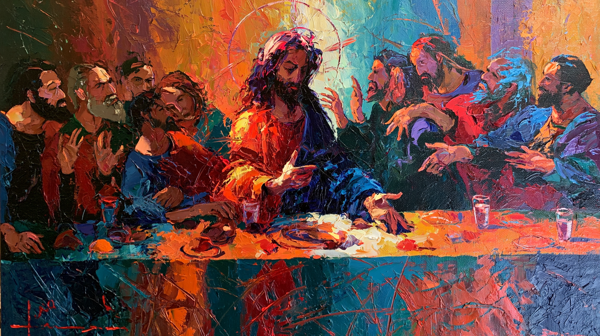 العشاء الأخير - التعبيري n° 3 - يسوع المسيح والرسل
