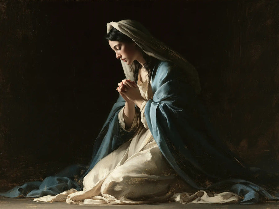 Virgin Mary in Prayer - Black and Gold · Landscape n° 3