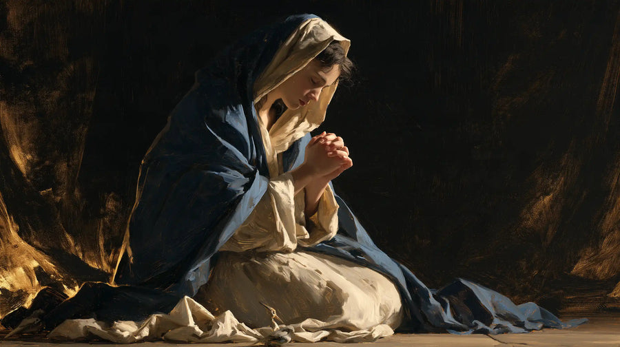 Virgin Mary in Prayer - Black and Gold · Landscape n° 8