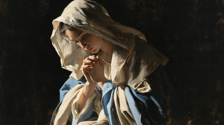 Virgin Mary in Prayer - Black and Gold · Landscape n° 13
