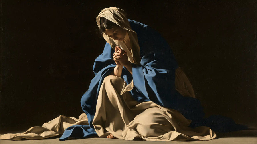 Virgin Mary in Prayer - Caravaggio Tenebrism · Landscape n° 9