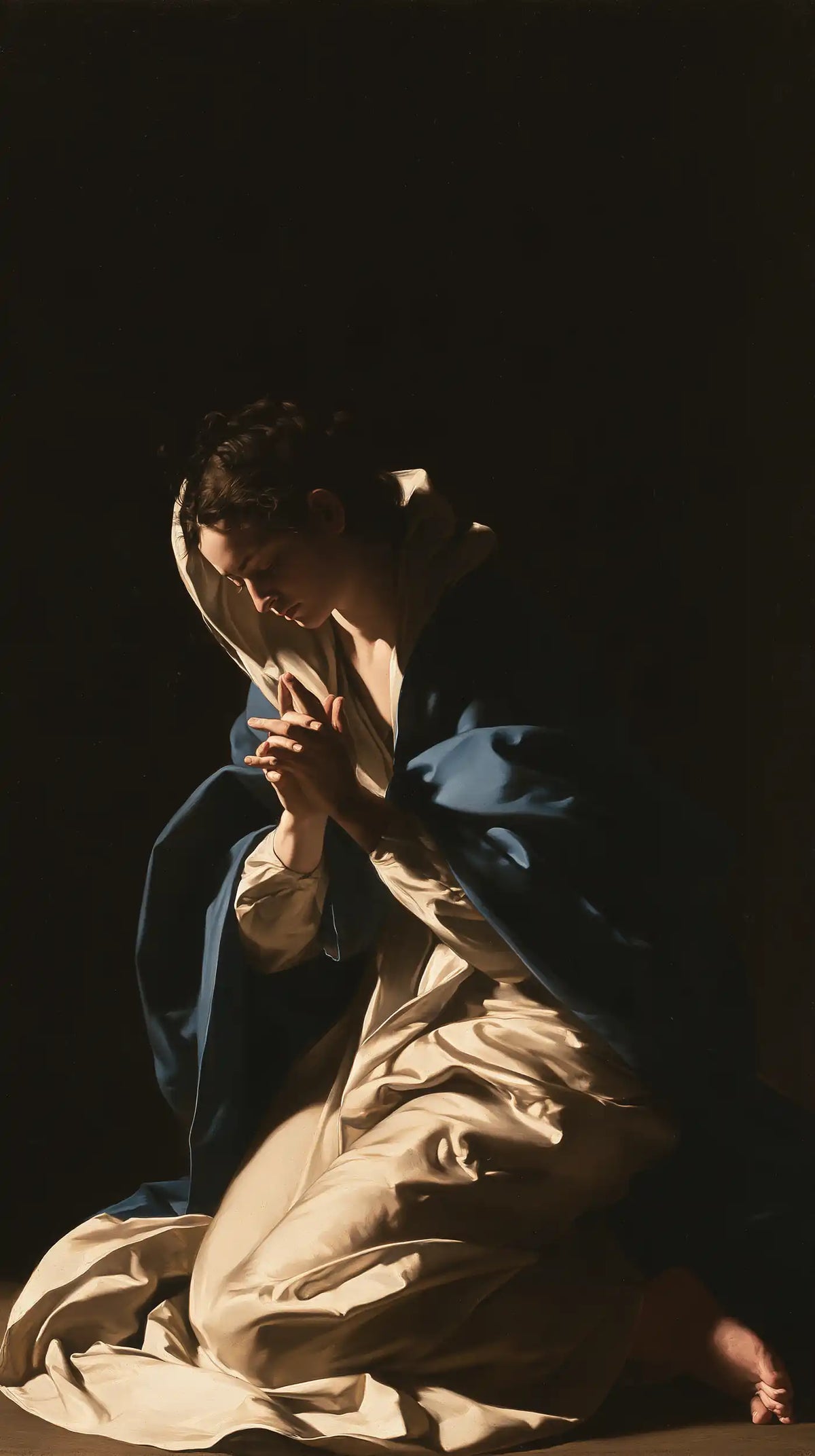 Virgin Mary in Prayer — The Clearing of Clasped Hands