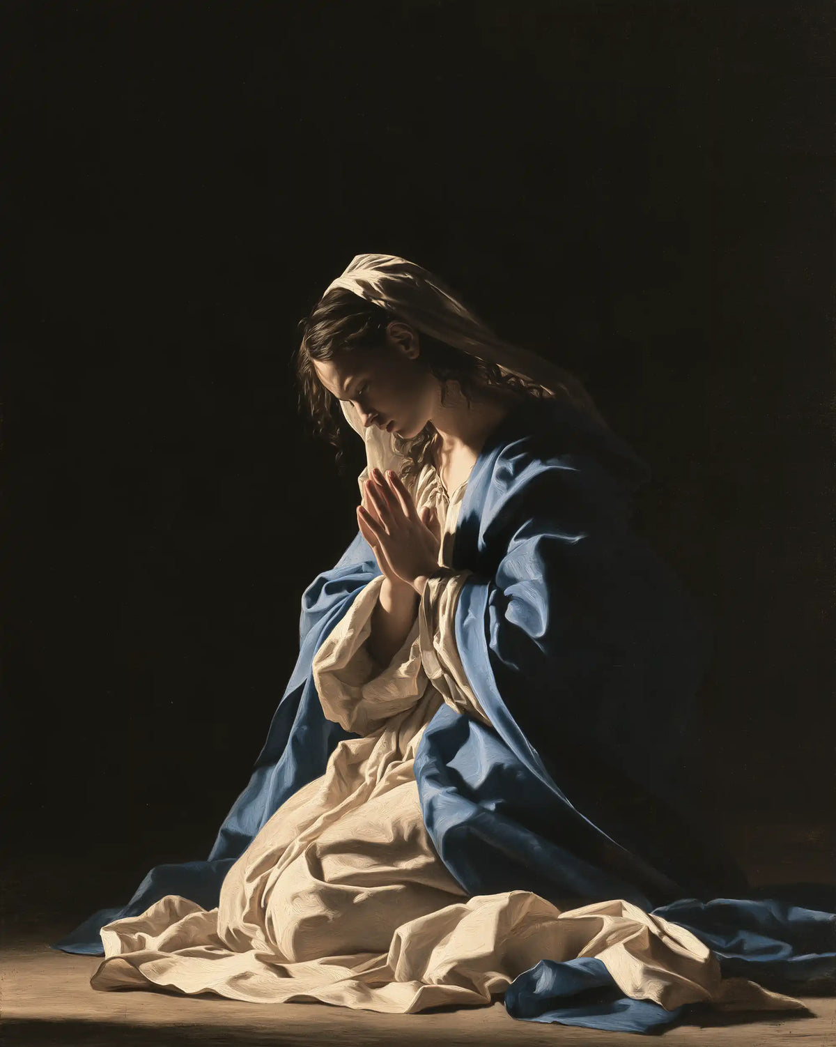 Virgin Mary in Prayer — Prayer amid the Still Expanse