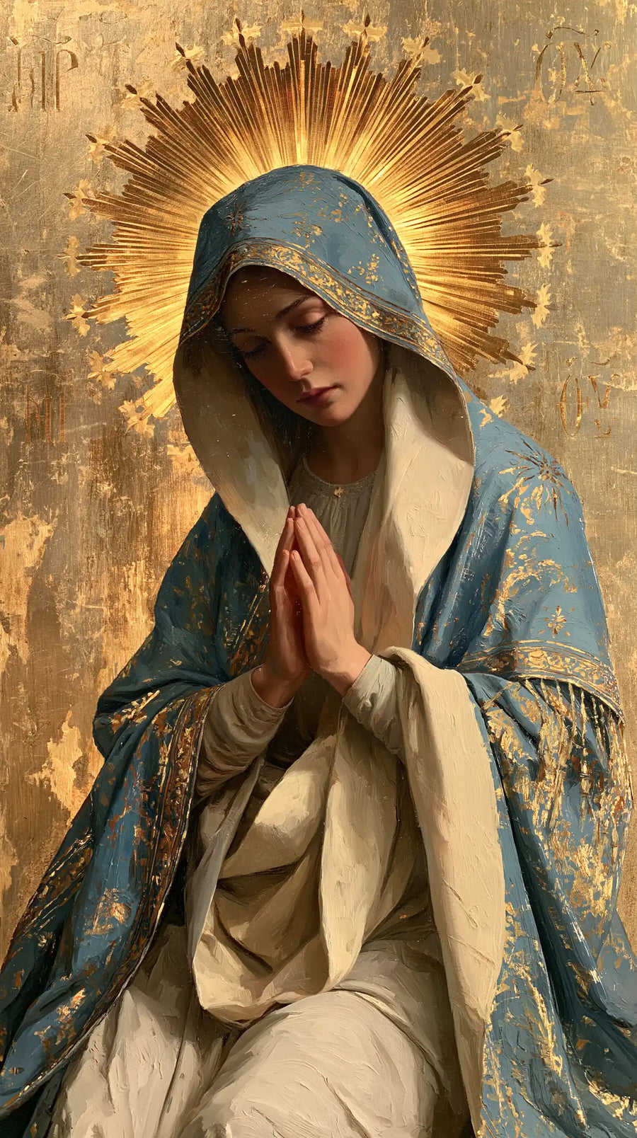 Virgin Mary in Prayer - Contemporary Byzantine · Portrait n° 28
