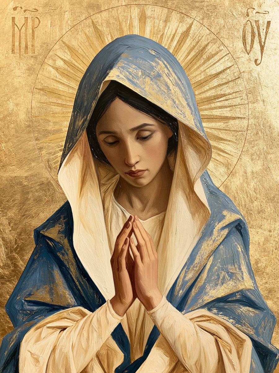 Virgin Mary in Prayer - Contemporary Byzantine · Portrait n° 33
