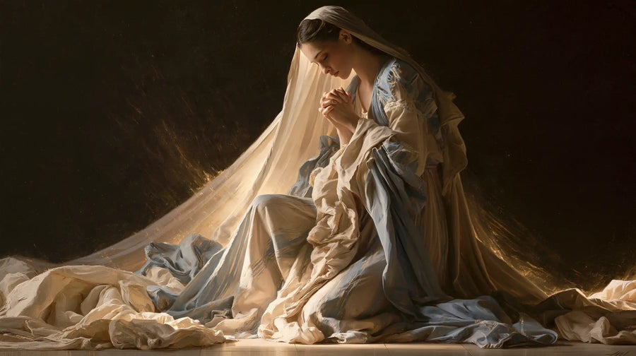 Virgin Mary in Prayer - Mary in a Biblical Interior · Landscape n° 5