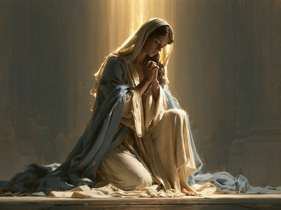 Virgin Mary in Prayer - Mary in a Biblical Interior · Landscape n° 9