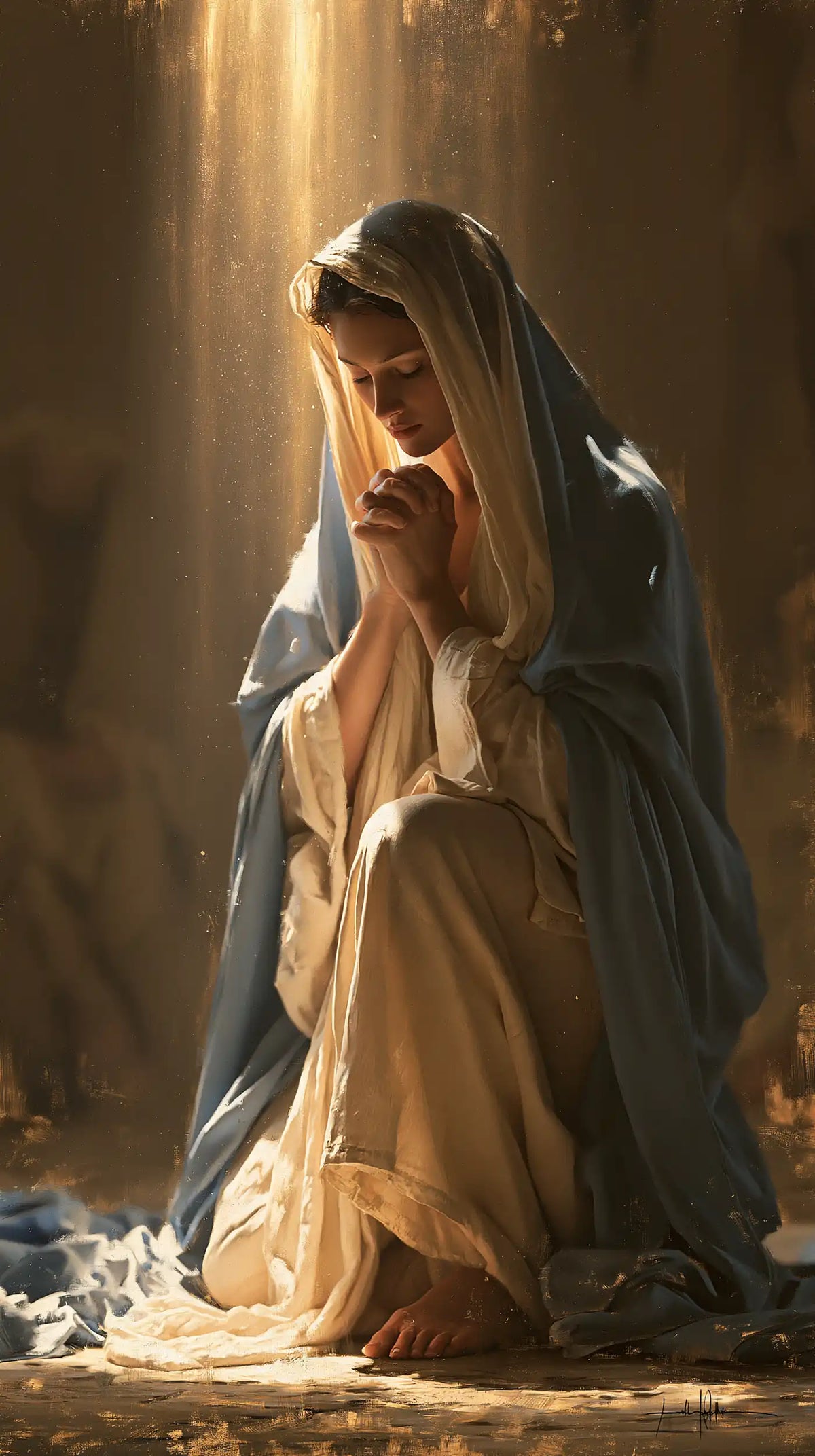 Virgin Mary in Prayer - Mary in a Biblical Interior · Portrait n° 12