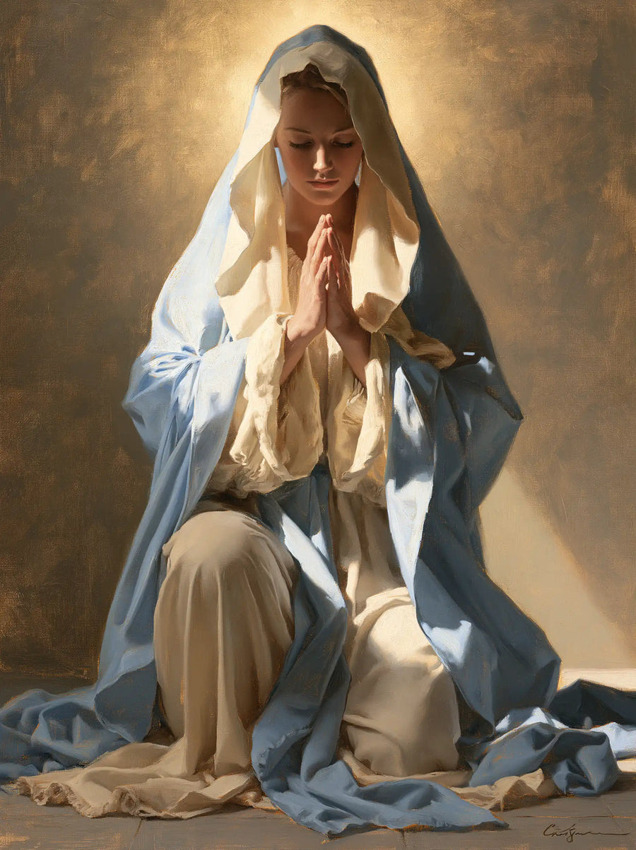 Virgin Mary in Prayer - Mary in a Biblical Interior · Portrait n° 21