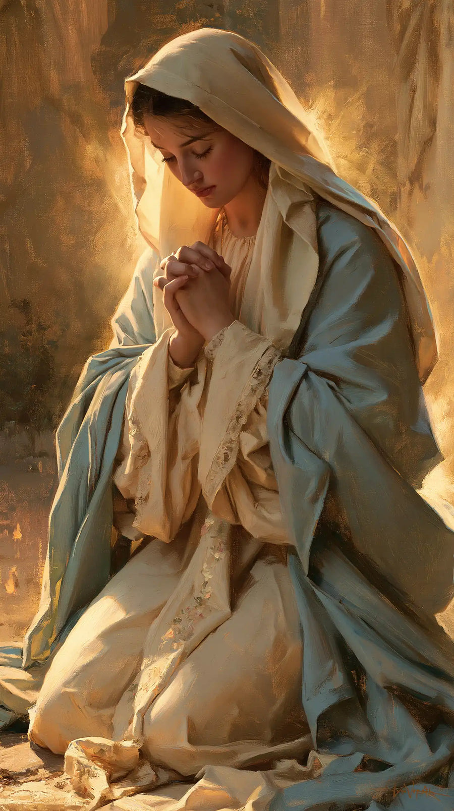 Virgin Mary in Prayer - Mary in Divine Light · Portrait n° 5