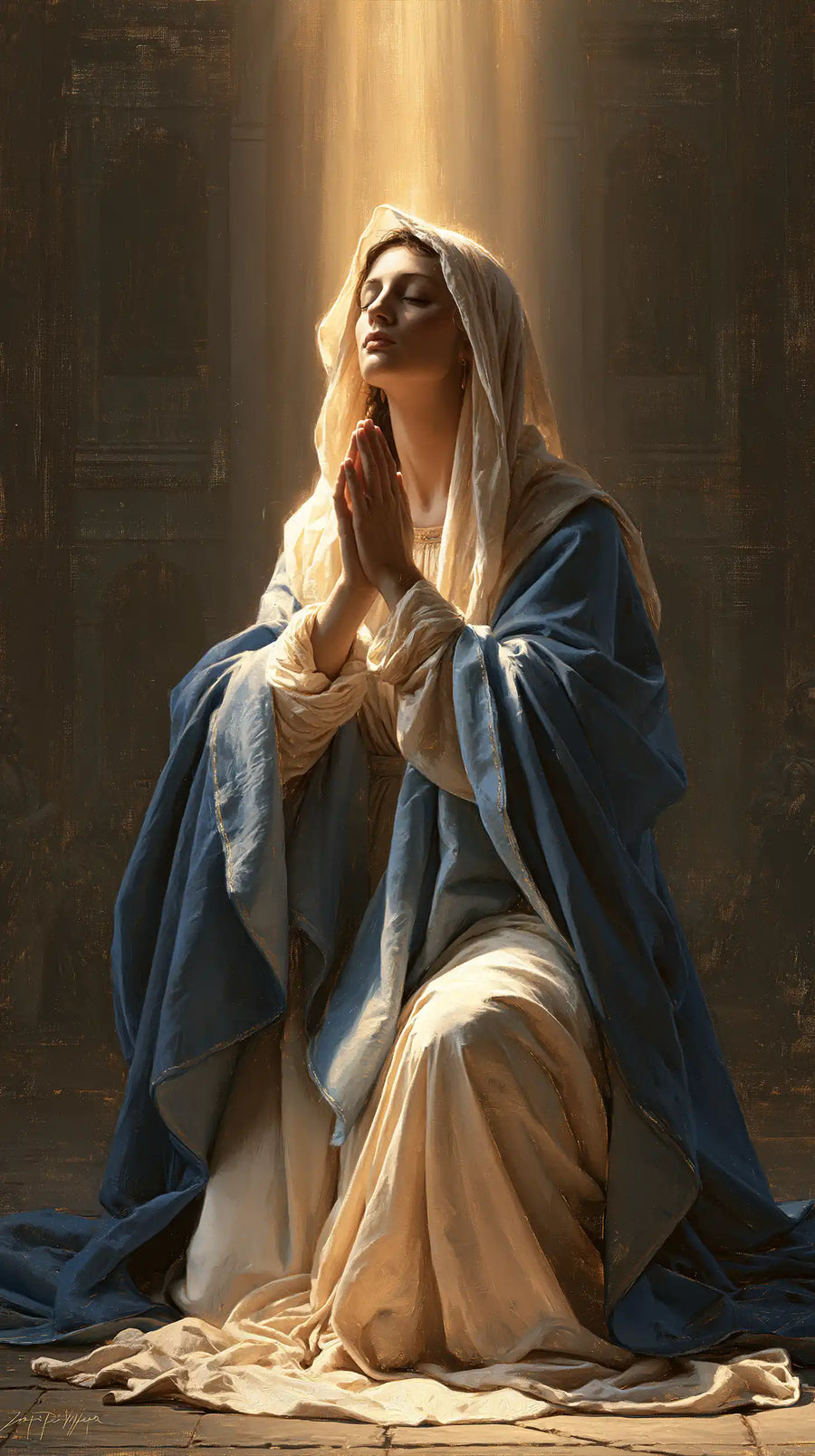 Virgin Mary in Prayer - Mary in Divine Light · Portrait n° 40