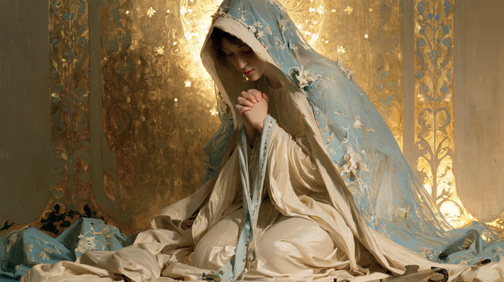 Virgin Mary in Prayer - Sacred Art Nouveau · Landscape n° 15