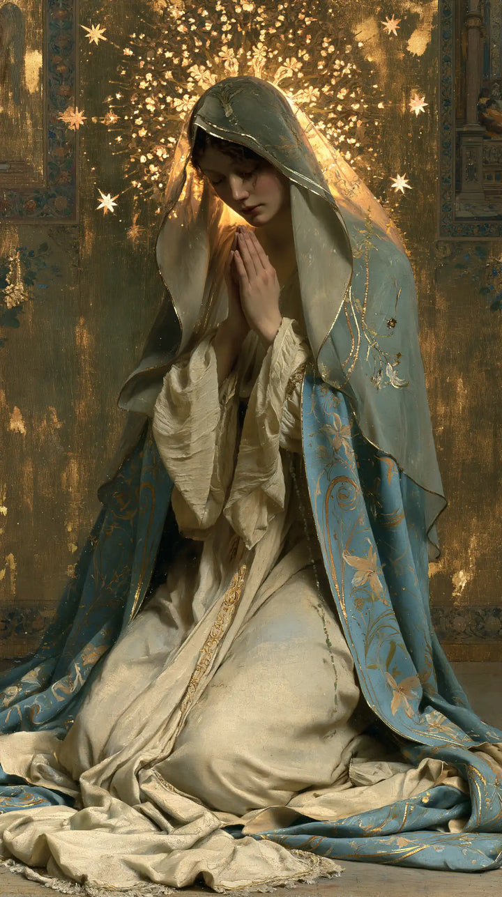 Virgin Mary in Prayer - Sacred Art Nouveau · Portrait n° 7