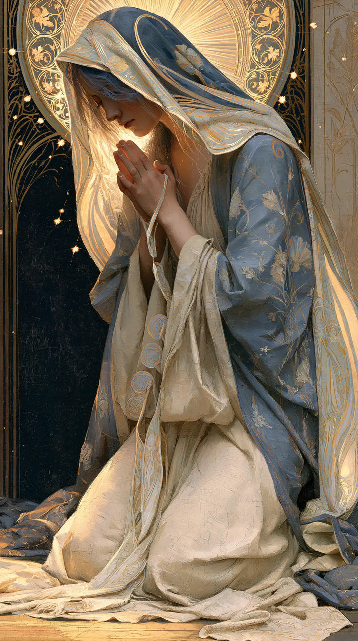 Virgin Mary in Prayer - Sacred Art Nouveau · Portrait n° 18