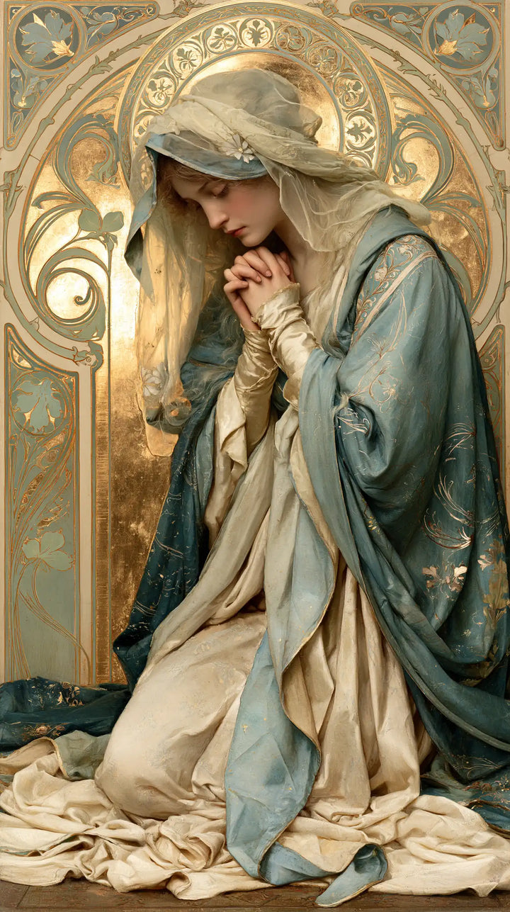 Virgin Mary in Prayer - Sacred Art Nouveau · Portrait n° 23