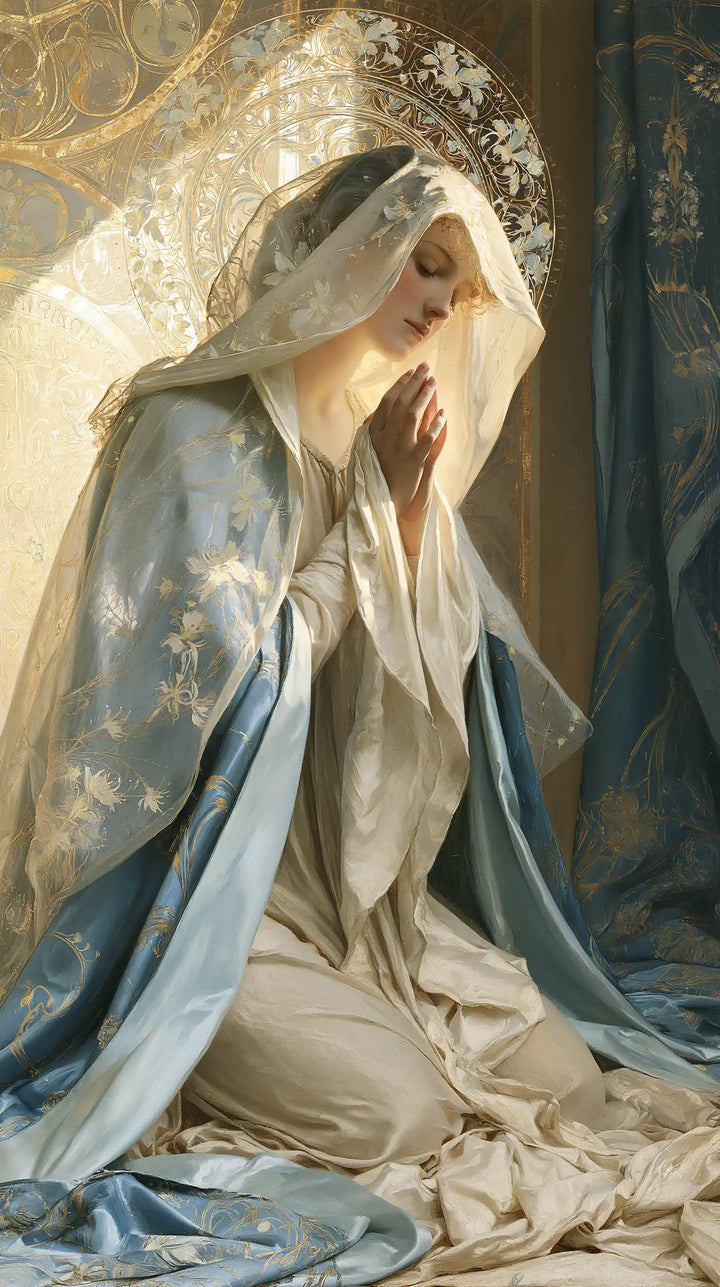 Virgin Mary in Prayer - Sacred Art Nouveau · Portrait n° 26